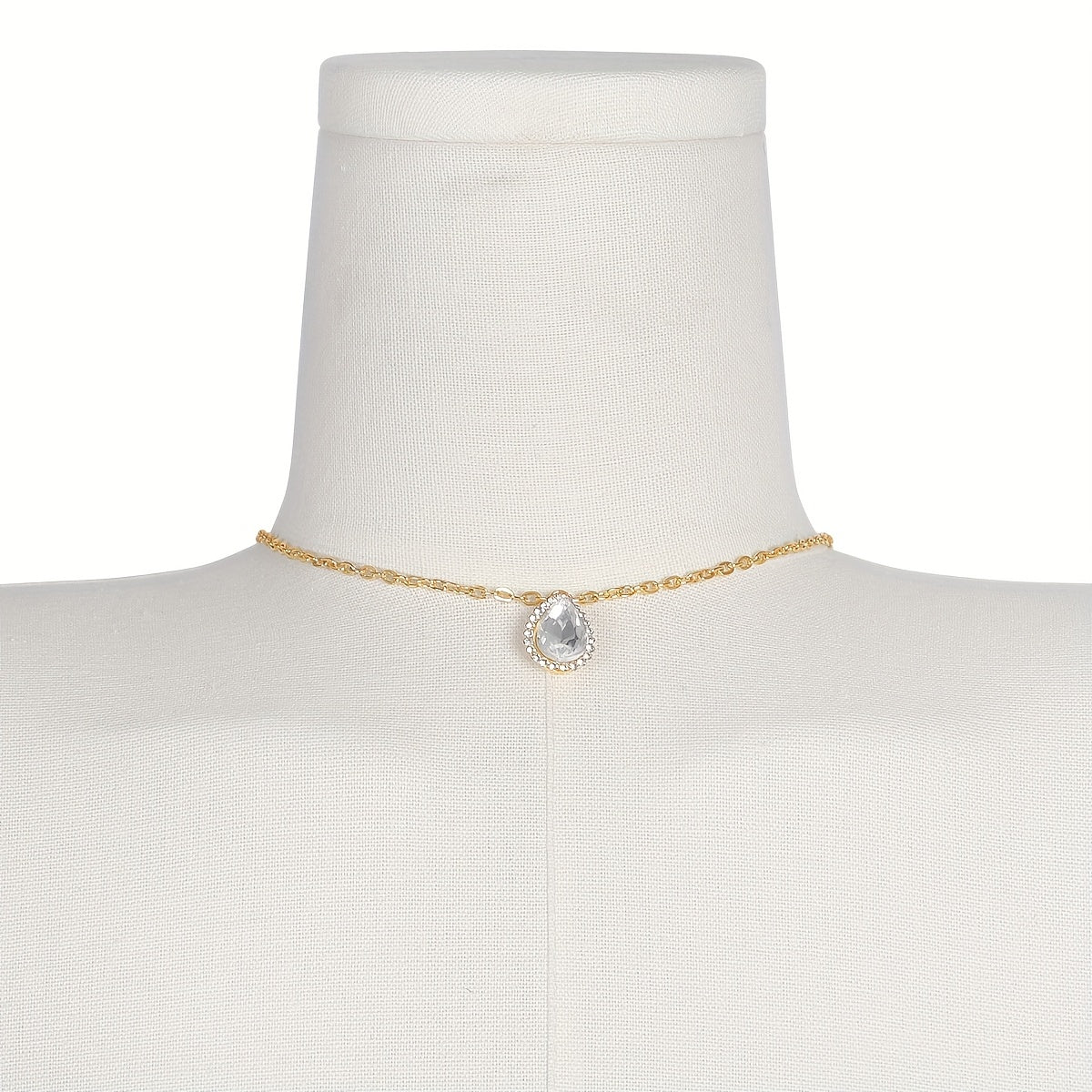 1pc Elegant & Sexy Rhinestone Backless Chain Necklace - Perfect for Beach Parties, Dinners & Evening Gowns, All-Season Daily Occasion Jewelry, Beach Party Jewelry | Elegant Necklace | Rhinestone Chain, Necklace